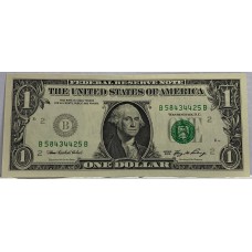 UNITED STATES OF AMERICA 2006 . ONE 1 DOLLAR BANKNOTE . ERROR . INSUFFICIENT INK